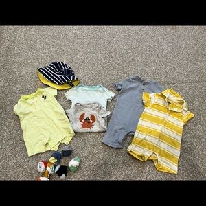 Baby boy summer bundle coveralls